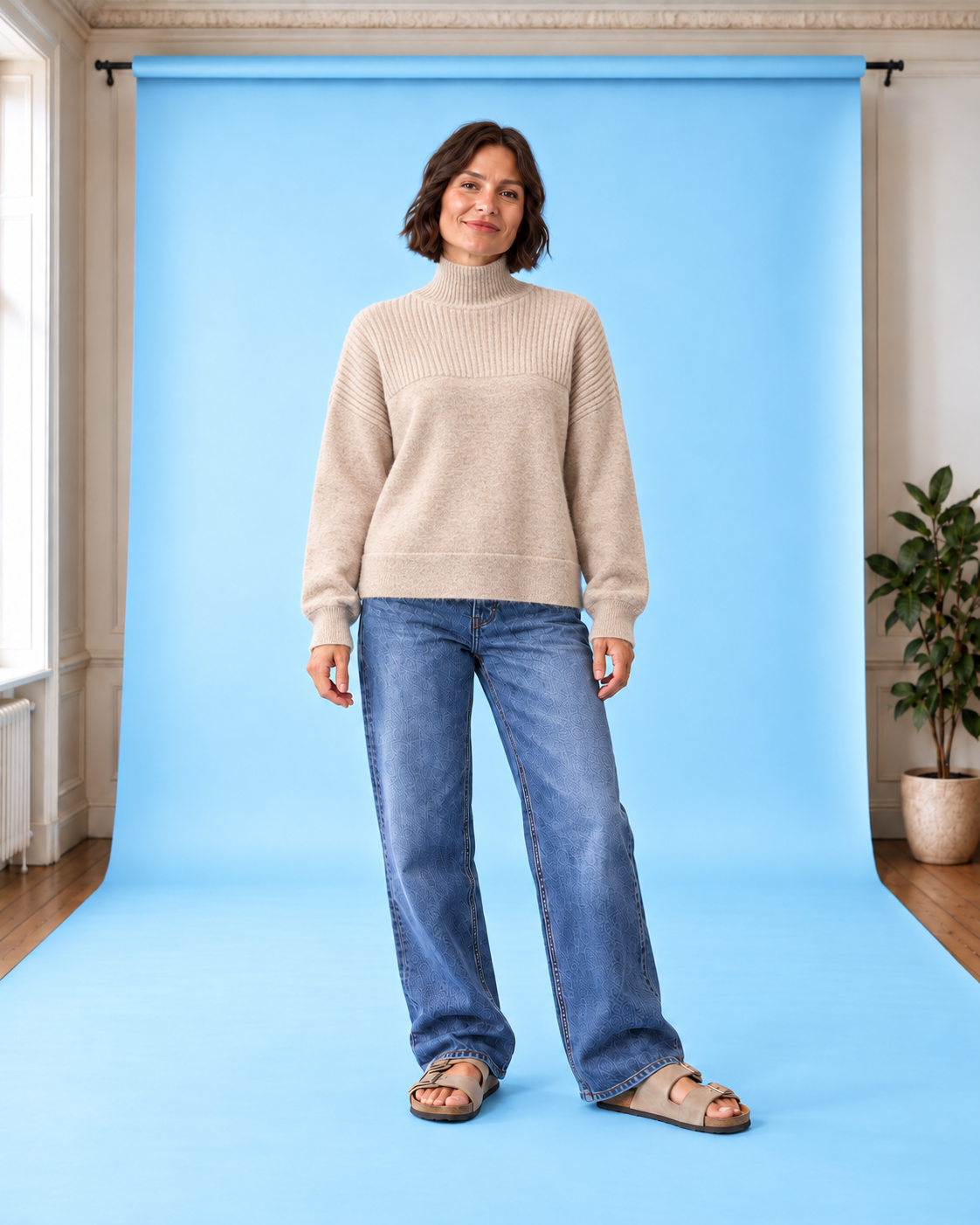 Strickpullover NIAS BoneWhiteHeather