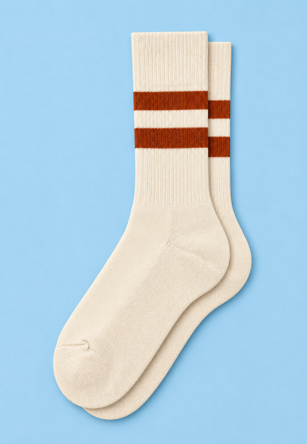 Socken Retro Cotton Socks Cream/BurntSienna