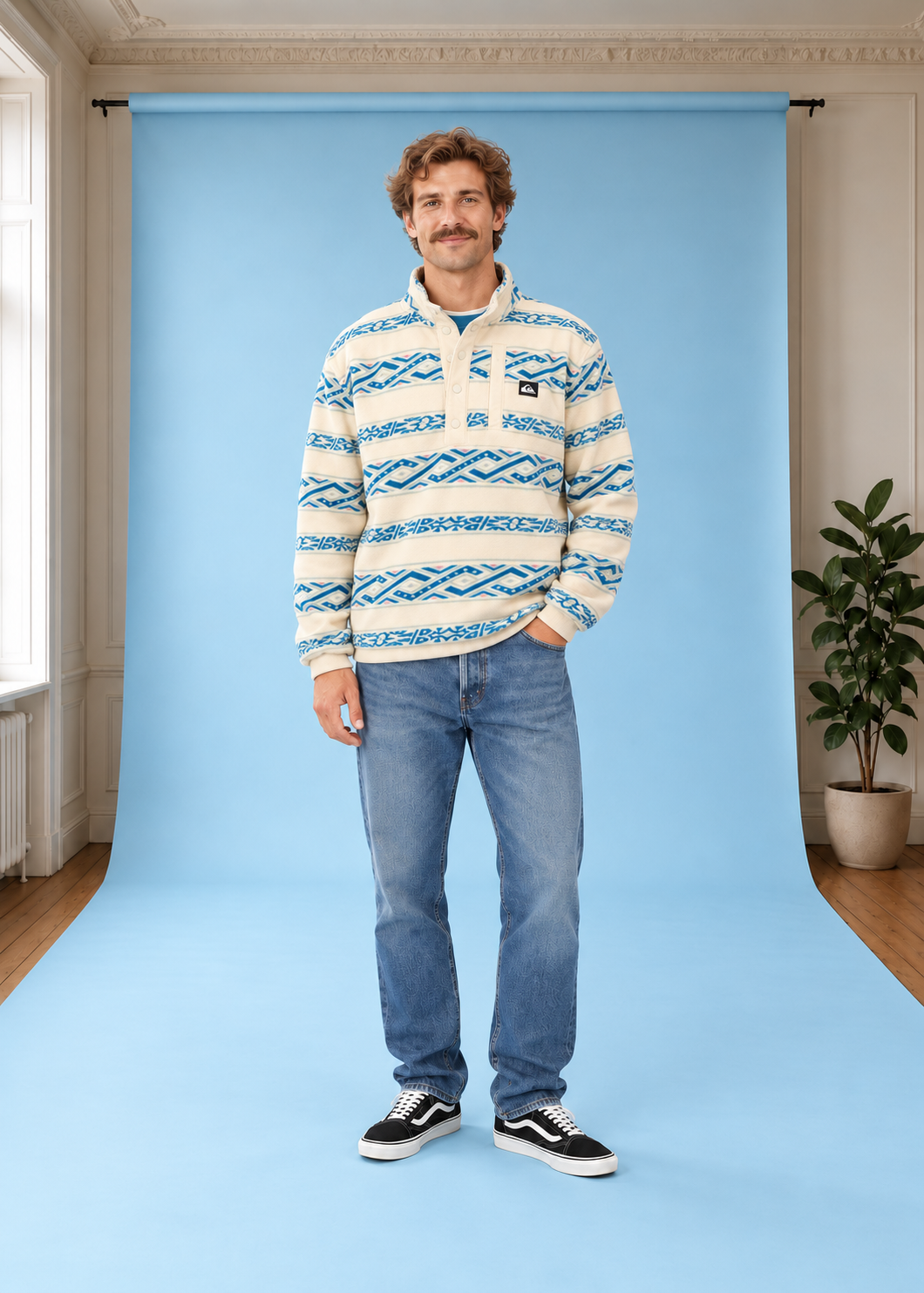 Fleece Pullover No Destination Hs QuikLifeStripePeyote