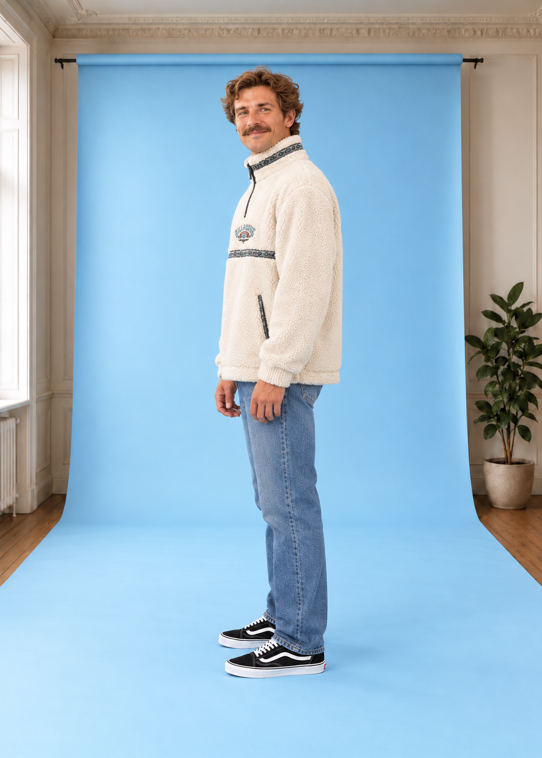 Sherpa-Fleece Since 73 Tombstone Oatmeal
