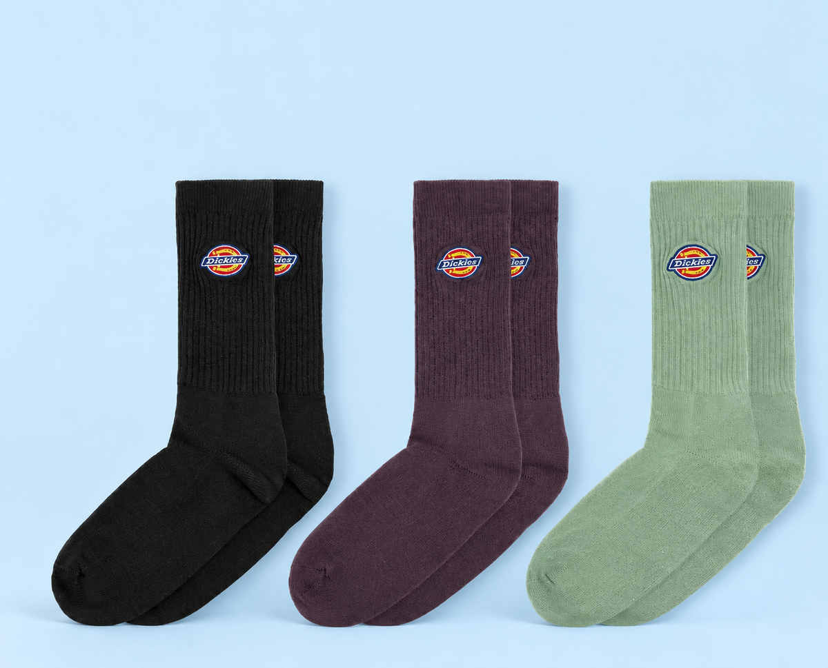 3er Pack Socken VALLEY GROVE SOCKS Lila/Schwarz/Grün