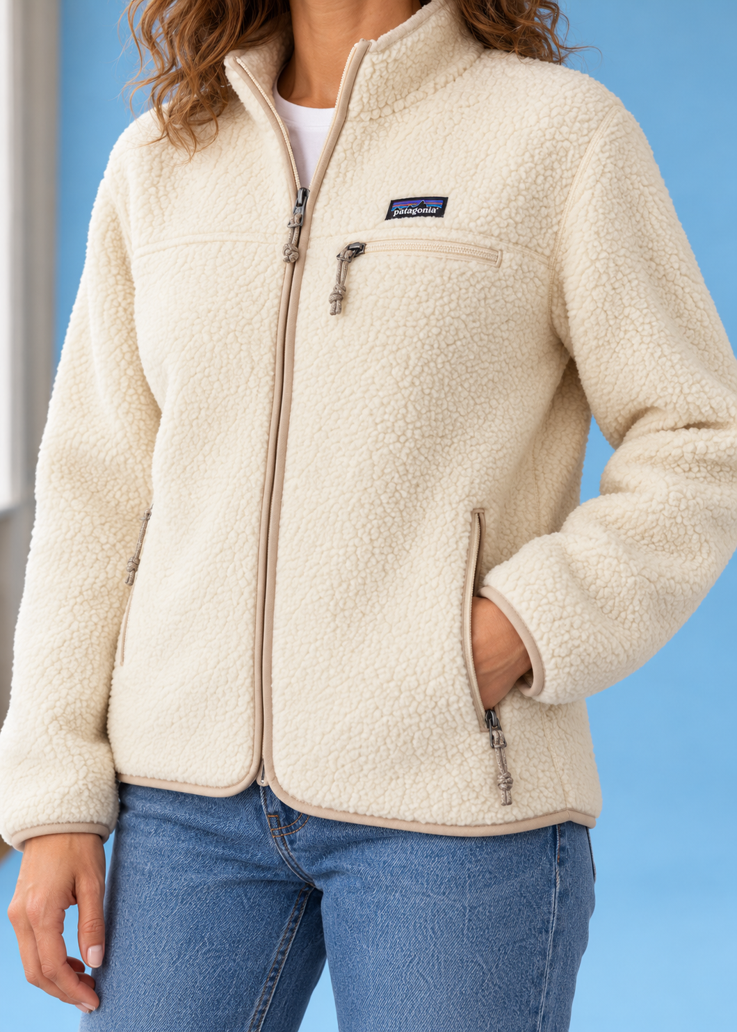 Women's Retro Pile Fleece Jacket Natural