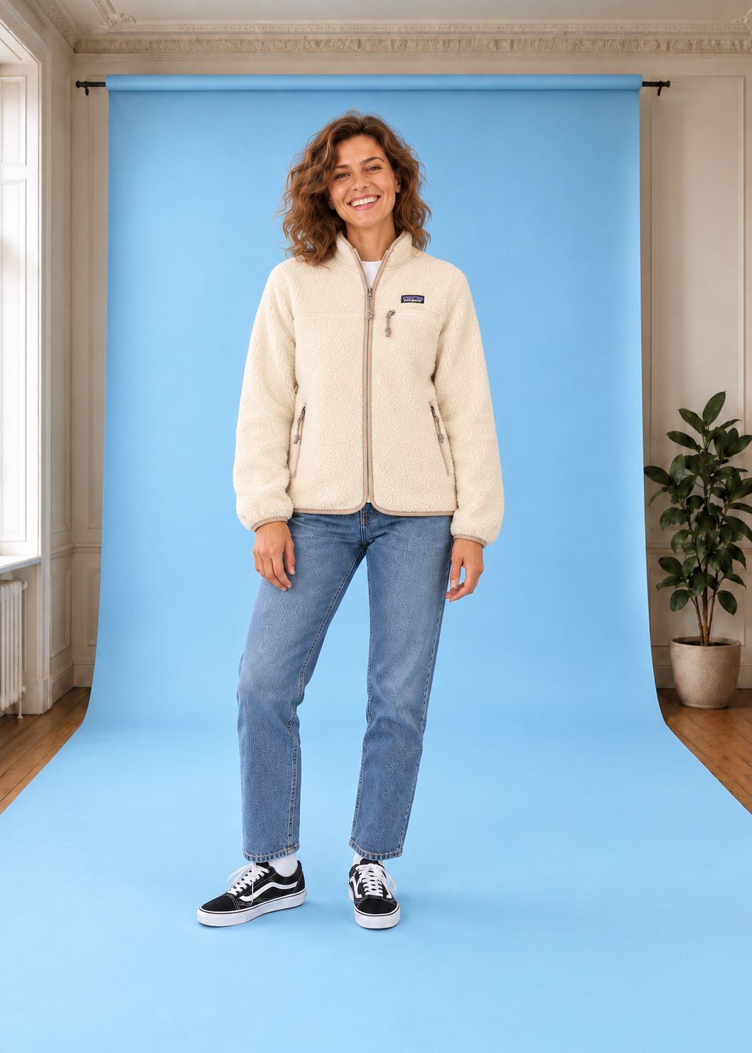 Women's Retro Pile Fleece Jacket Natural