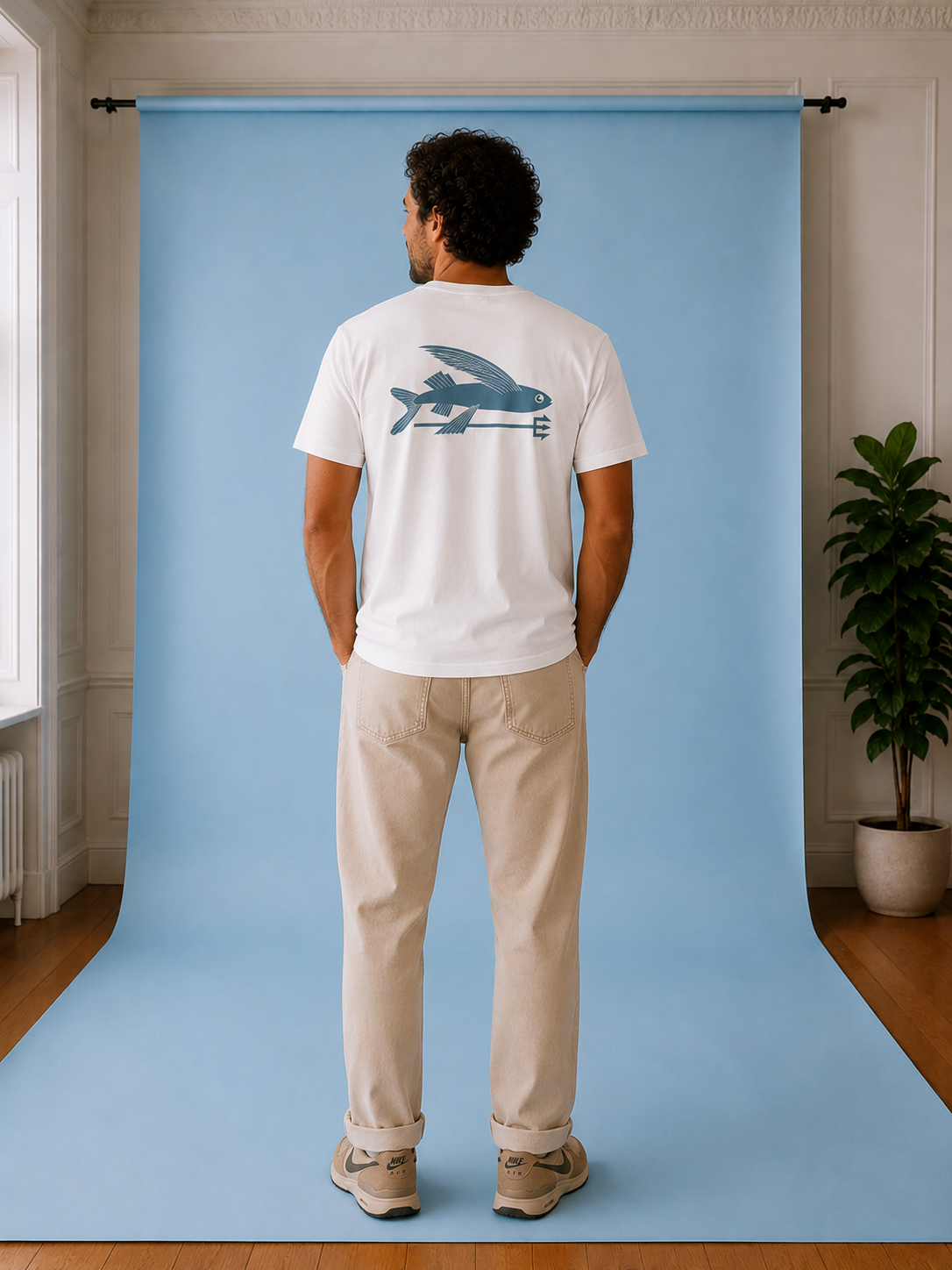 M's Flying Fish Responsibili-Tee FiberWhite