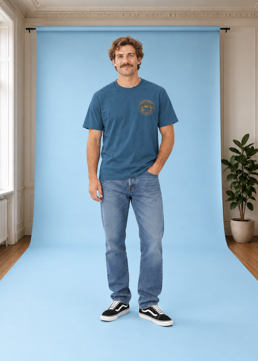 T-Shirt Jimmy Ss Tee Cast Blue