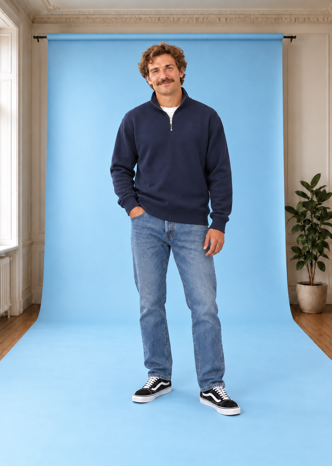 Half-Zip Sweater Salt Water 1/4 DarkNavy