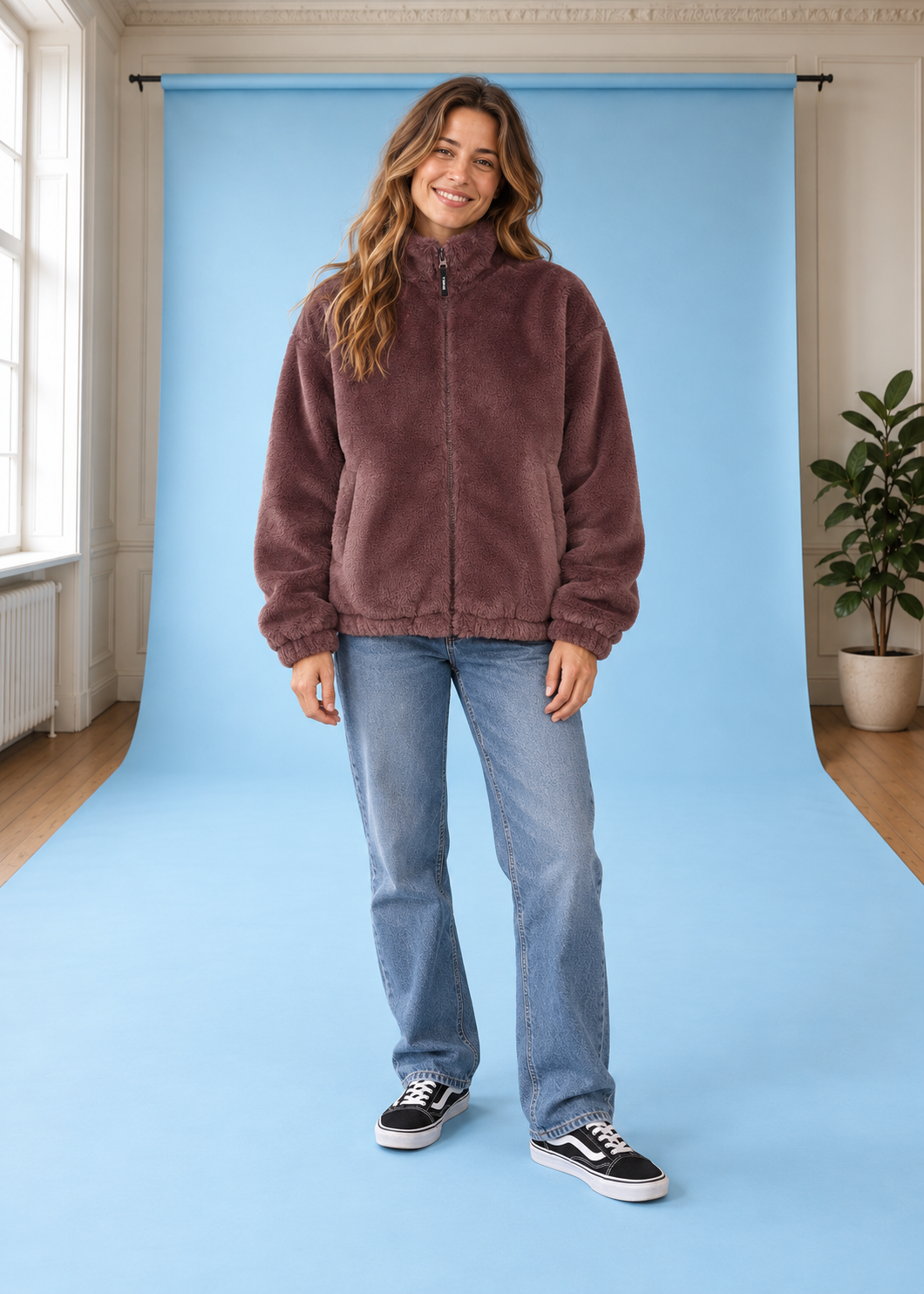Must-Have Faux Fur Jacke PurpleGrey