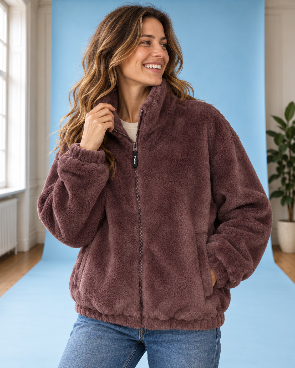 Must-Have Faux Fur Jacke PurpleGrey