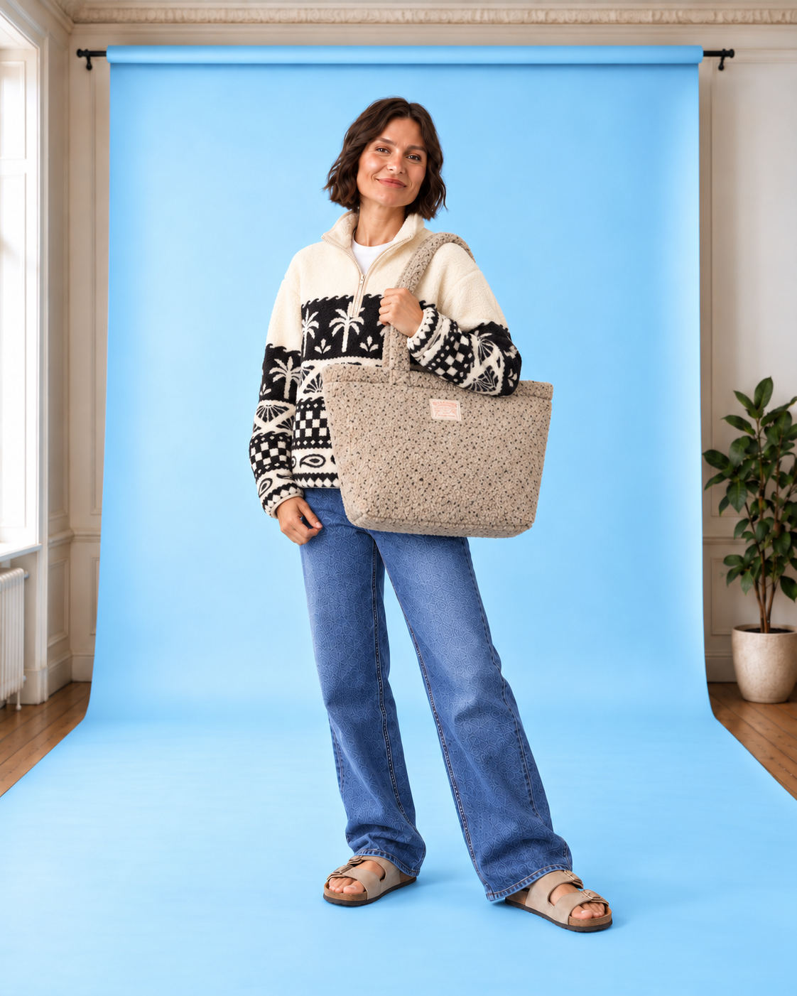 Umhängetasche Dreamaway Tote Sherpa Cobblestone