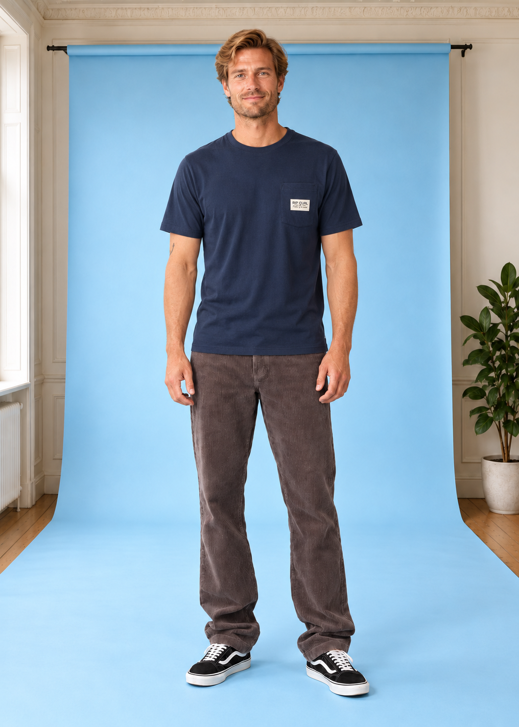 Relaxed T-Shirt Pacific Rinse Pocket DarkNavy