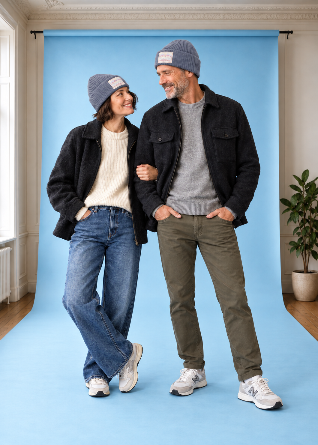 WAVE CHECK Beanie SaltedBlue