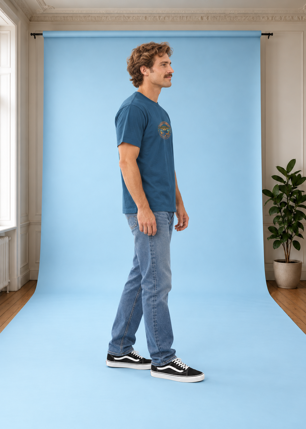 T-Shirt Jimmy Ss Tee Cast Blue