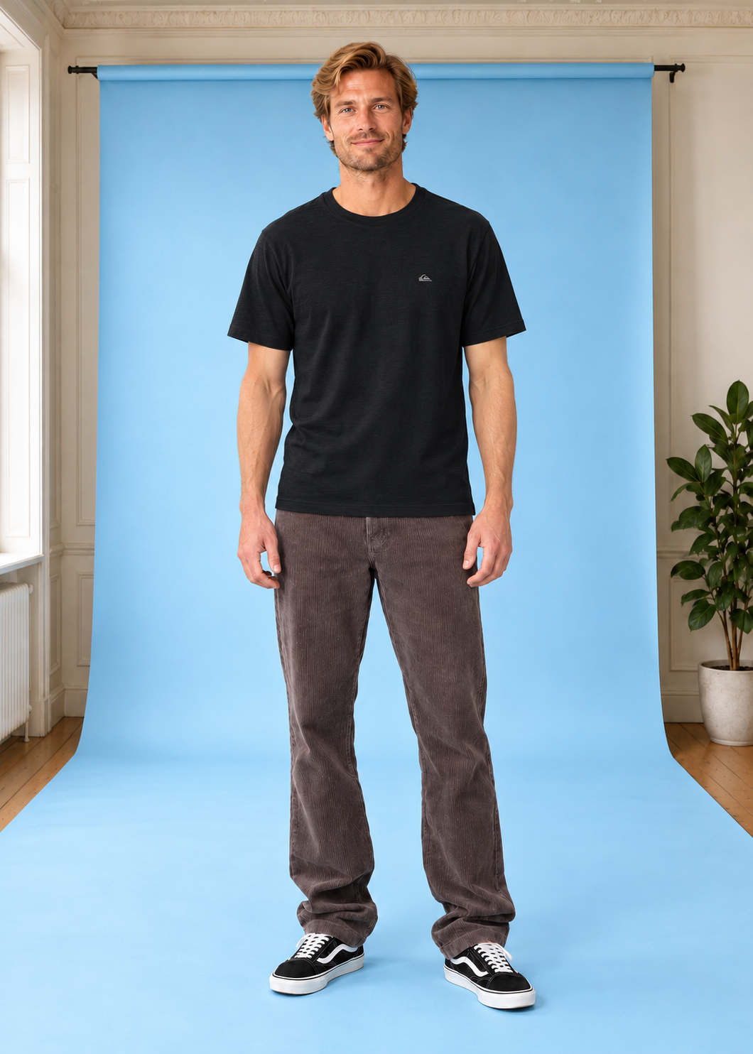 T-Shirt Slub Roundneck Black
