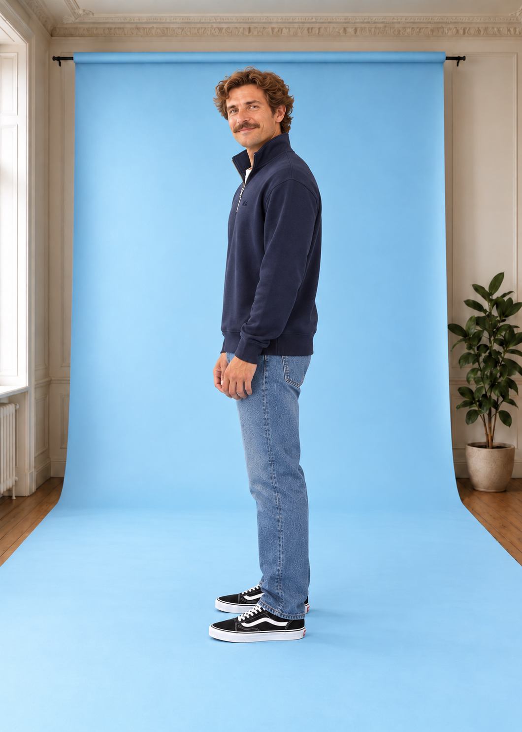 Half-Zip Sweater Salt Water 1/4 DarkNavy