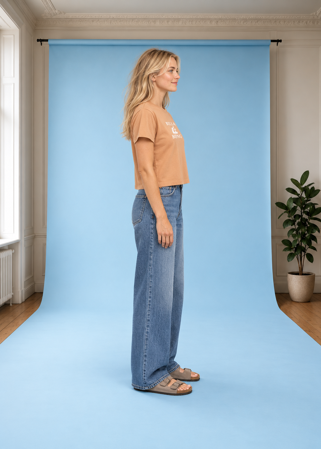T-Shirt Surfing In Town Crop SugarAlmond