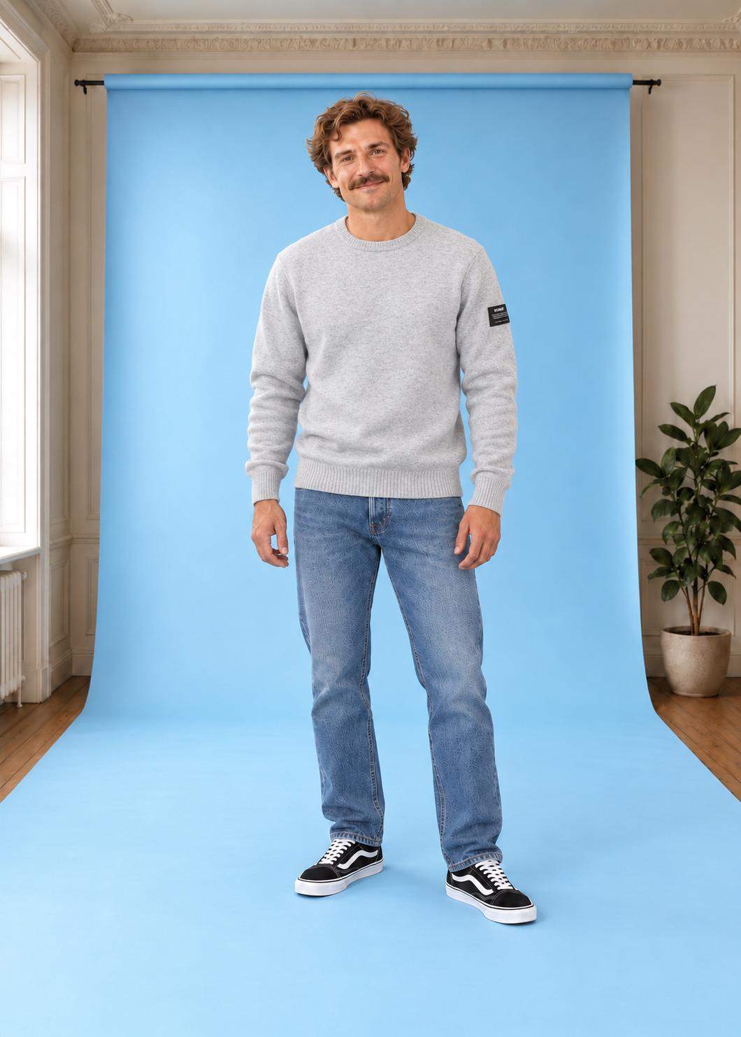 Strickpullover LAGUNA WITH TAG KNIT MAN LightGreyMelange