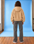 Kapuzen-Fleece Take It Ok Pebble