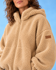Kapuzen-Fleece Take It Ok Pebble
