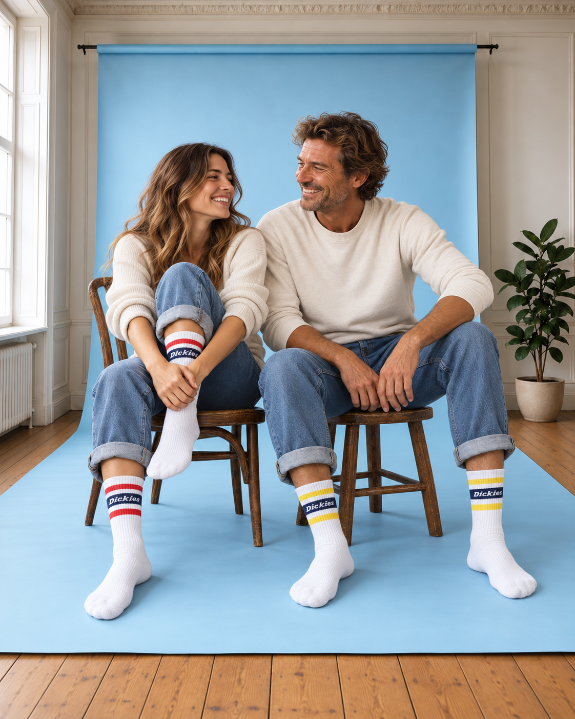 2er-Pack Socken GENOLA mit Kontraststreifen Gelb/Rot